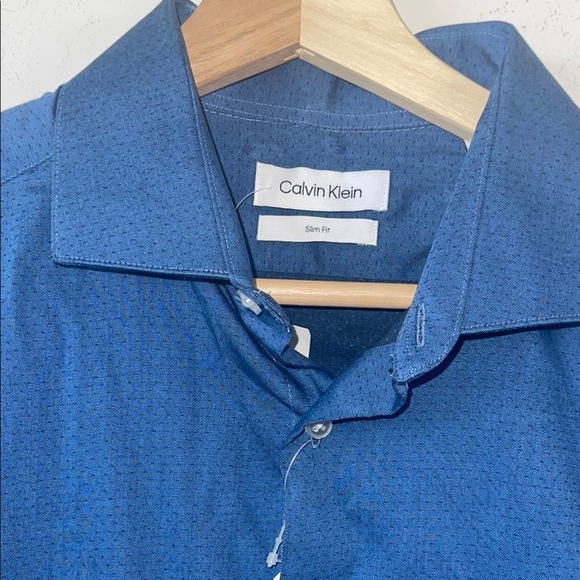Calvin Klein Blue Casual Button Down Shirt - Picture 4 of 8